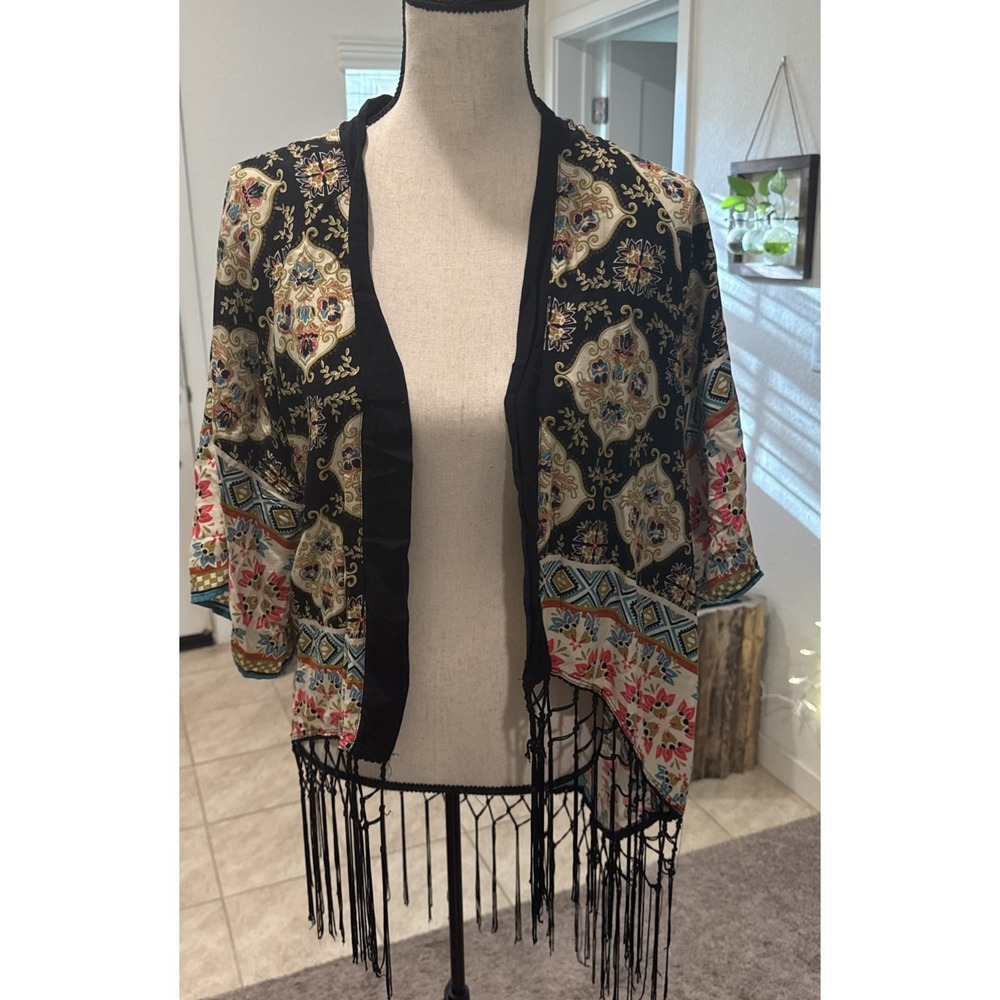 Anthropologie Flying Tomato Kimono Women's Size XS Floral Cover Up Boho Bohemio